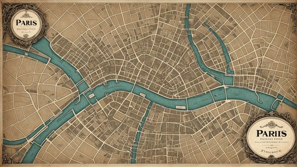 Affiche plan paris rétro : l'élégance art nouveau dès 20€